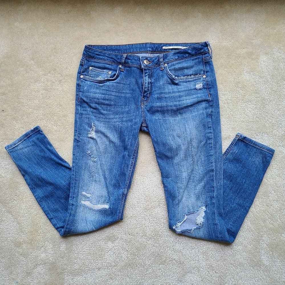 Zara Skinny Distressed Jeans Size 10- EUC